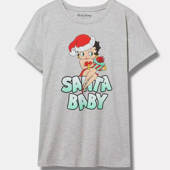 ❤️NWT VINTAGE TORRID TEE - BETTY BOOP  SANTA BABY - CHRISTMAS HOLIDAY PLUS SIZE - Picture 1 of 11